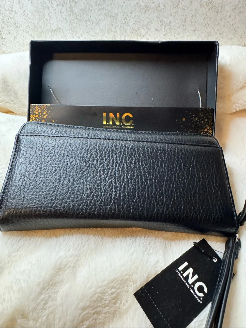 INC International Concepts Black Studded Wallet - Sleek Women's Wallet NWT